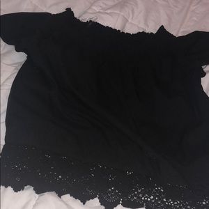 Black off the shoulder shirt